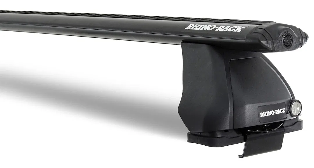 JA2143 – RHINO RACK Roof Rack, Direct Fit Black Glass Reinforced Nylon With Two Roof Rack Cross Bar/ One Roof Rack Mo...